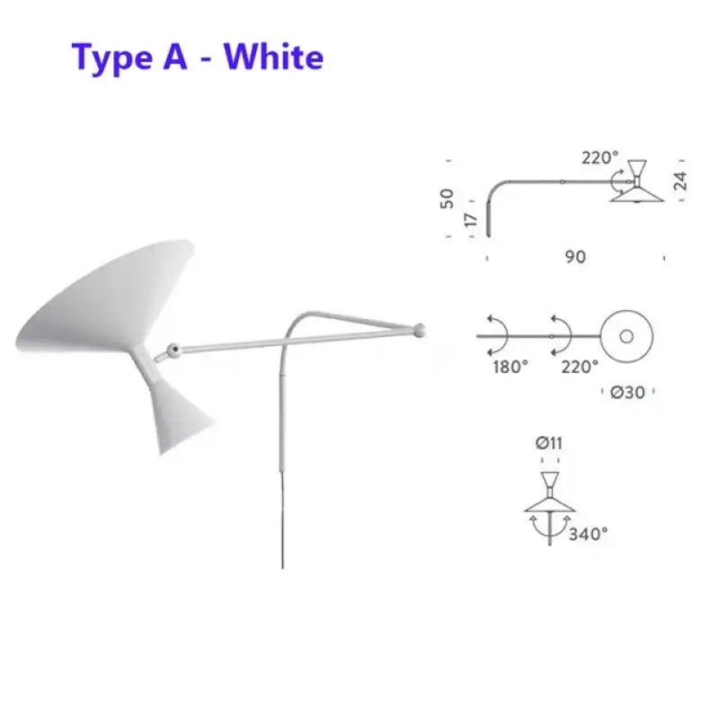 Applique murale design articulée style industriel moderne