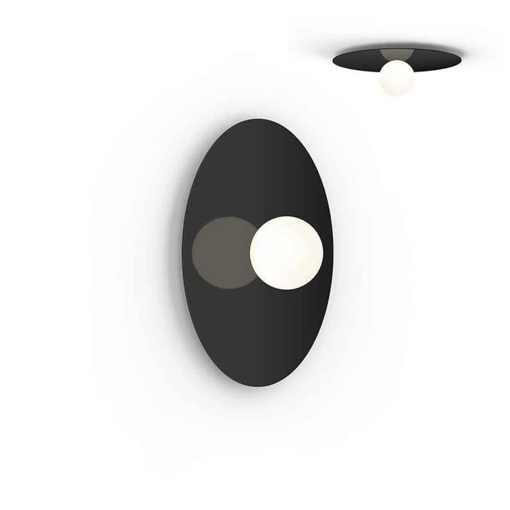 Applique murale Bola Disc noire, disque de 56 cm