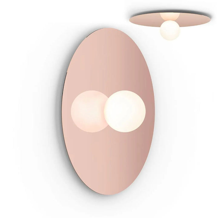 Applique murale Bola Disc or rose, disque de 81 cm