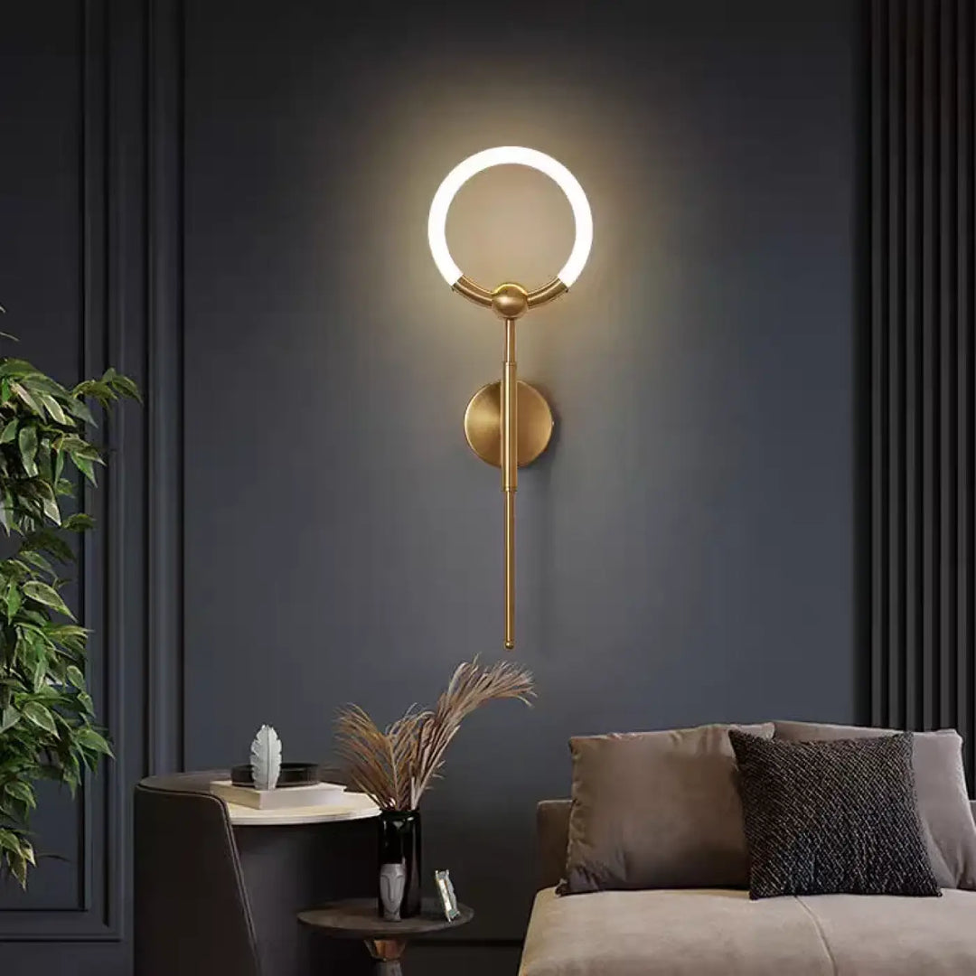 Applique murale design contemporain avec anneau lumineux
