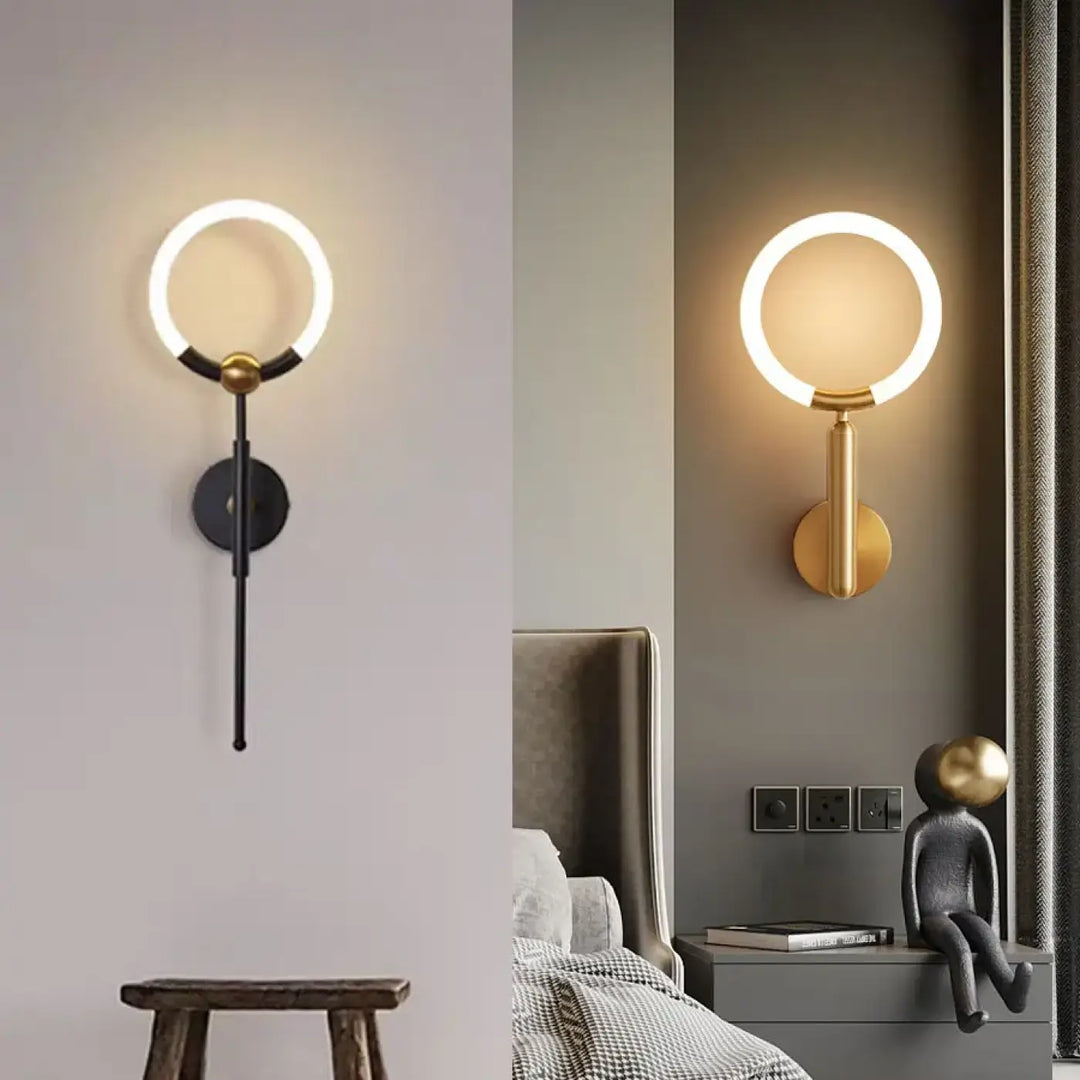 Applique murale design contemporain avec anneau lumineux