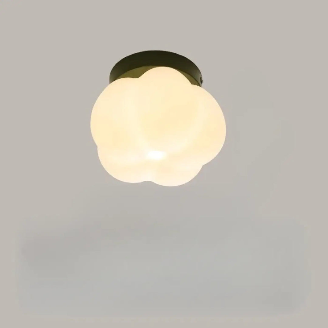 Applique murale puffo en verre dépoli en forme de nuage avec base métal foncé abat-jours arrondis murale design doux