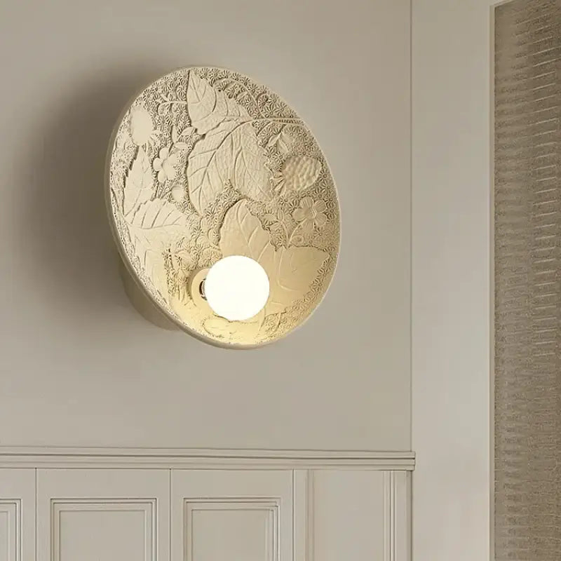 Applique élégant résine verre blanc beige décor moderne