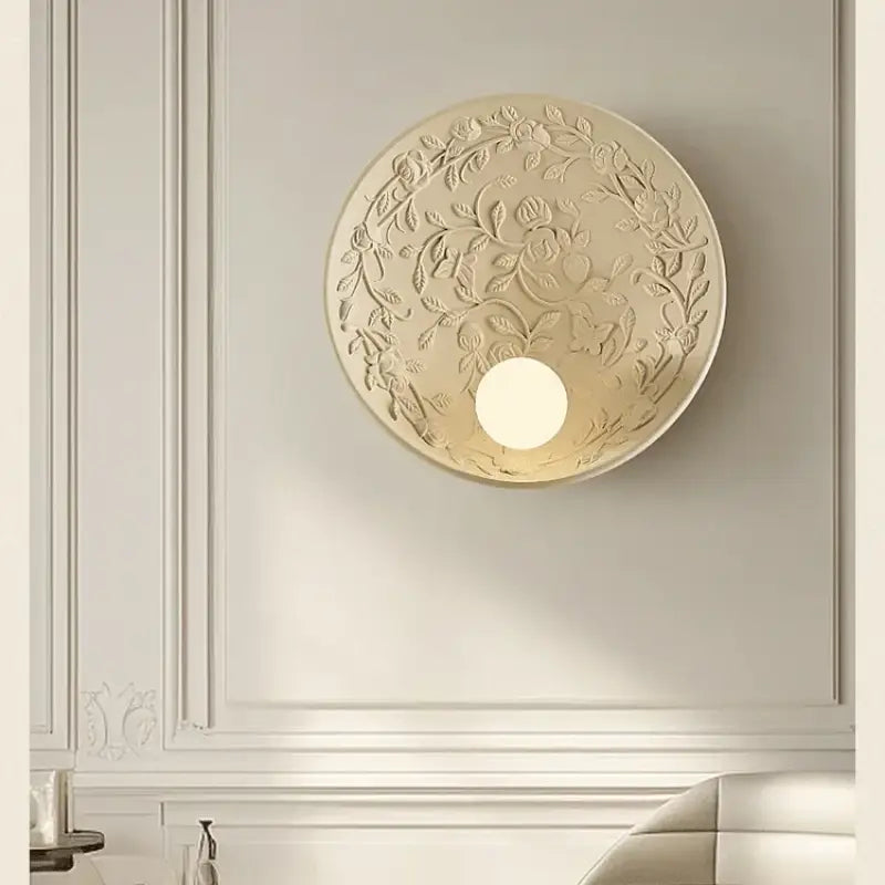 Applique élégant résine verre blanc beige décor moderne