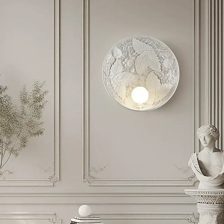 Applique élégant résine verre blanc beige décor moderne