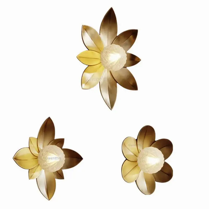 Applique murale design fleur dorée moderne chic