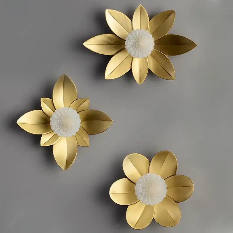 Applique murale design fleur dorée moderne chic