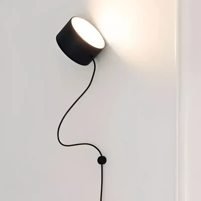 Applique murale design flexible noire avec câble long chic