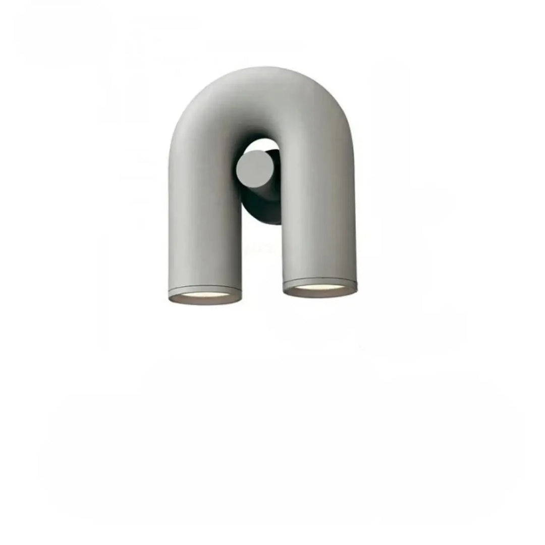 Applique murale uzo jk-x1-01 en gris avec double lampe cylindrique u en 90-260v pour éclairage mural moderne