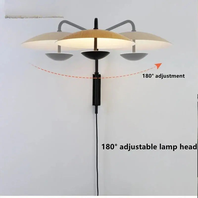 Applique murale design métal noir à abat jour rond élégante