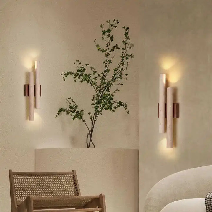 Applique murale design minimaliste bois et marbre élégant