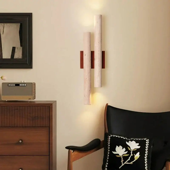 Applique murale design minimaliste bois et marbre élégant