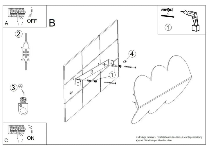 Applique murale biscuit outremer en forme ondulée caractéristique compose d’une lampe métallique au design minimaliste