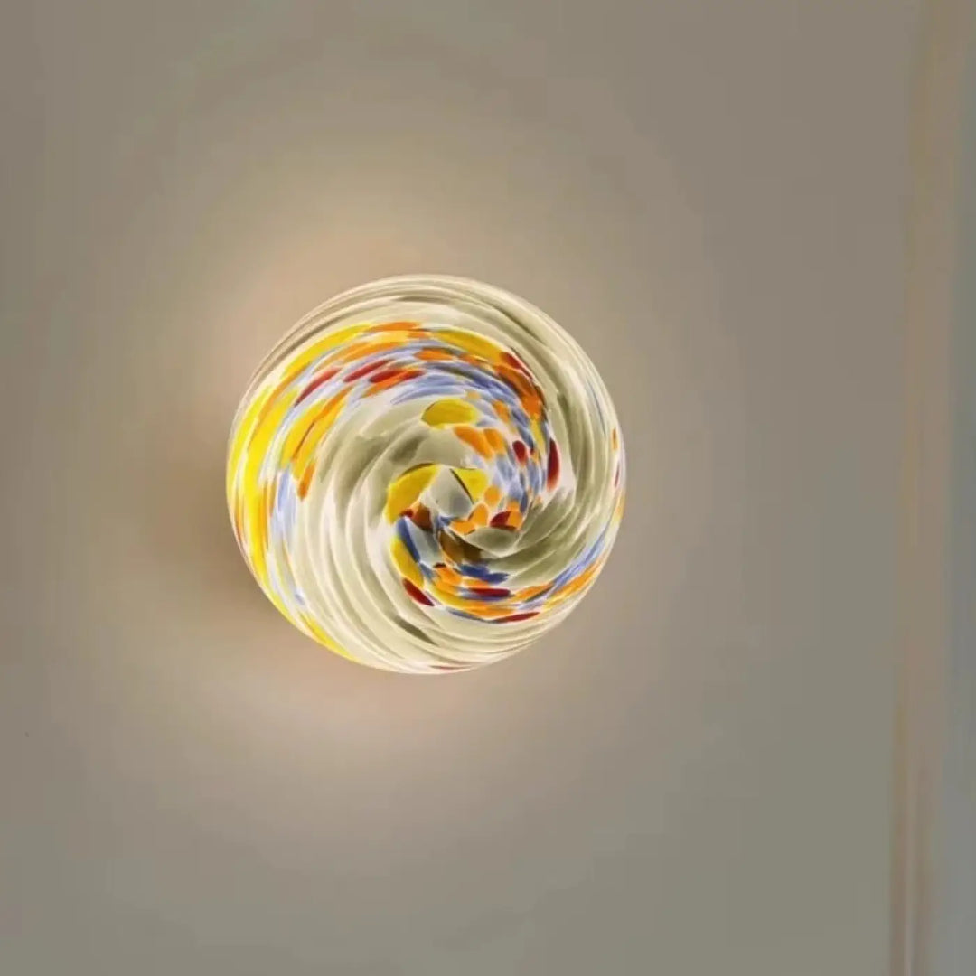 Plafonnier design en verre artistique multicolore