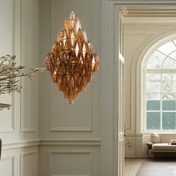 Applique design en verre fumé gris style art déco élégance