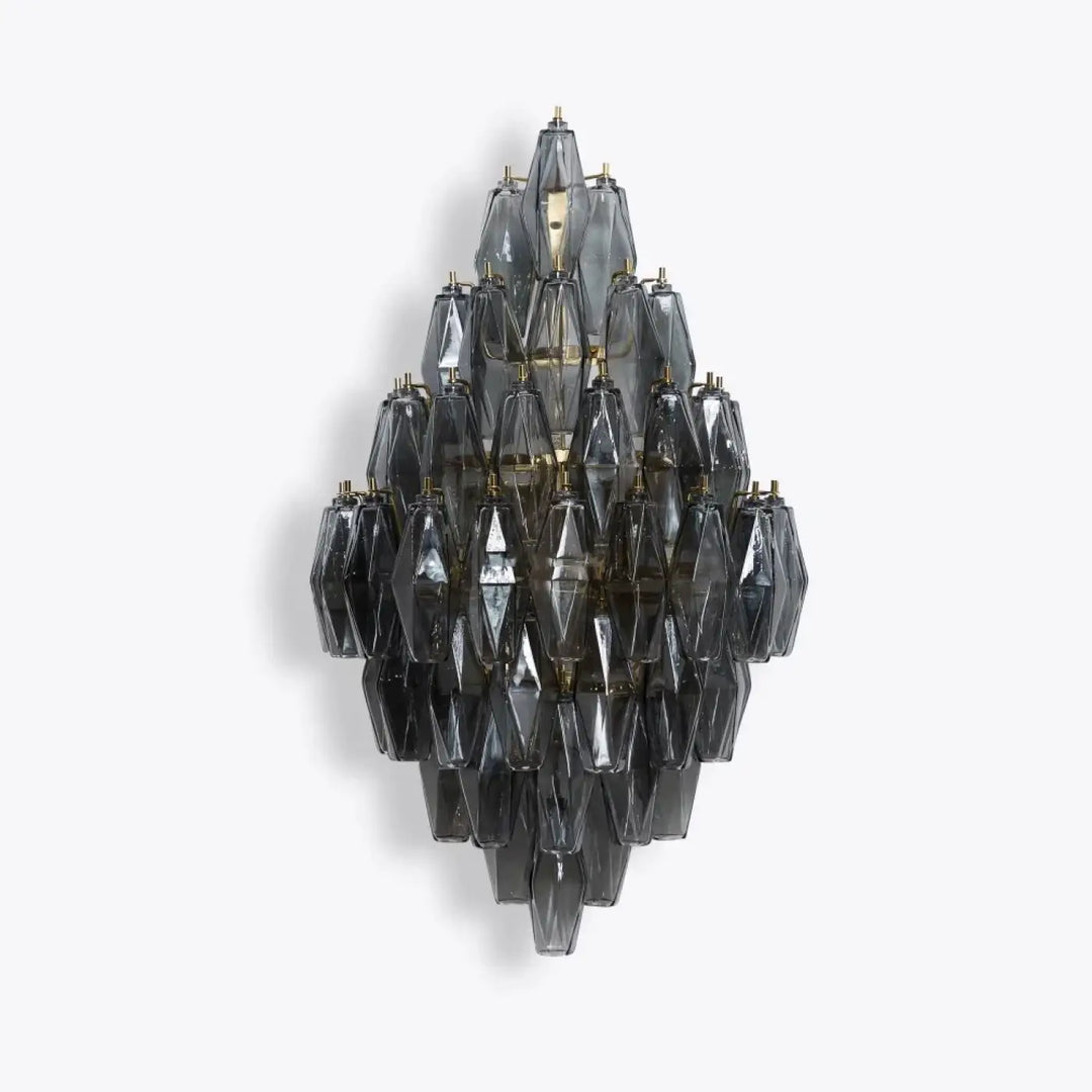 Applique design en verre fumé gris style art déco élégance