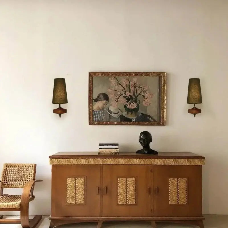 Applique murale design vintage avec motif bois élégant au style rétro