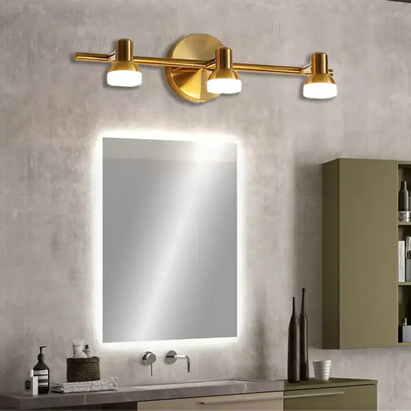 Applique murale dorée moderne éclairage miroir élégant