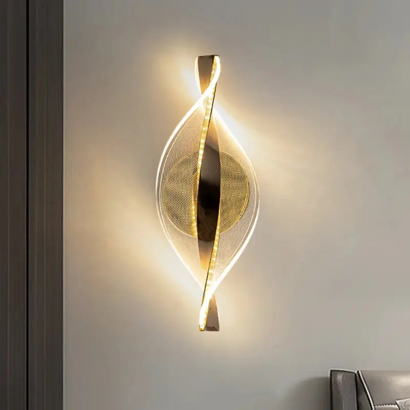 Applique Murale Dorée Originale Goutte Twistée