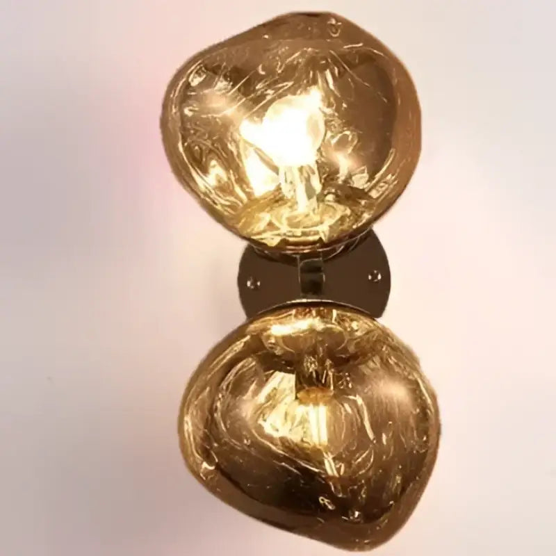 Applique Murale Double Globe En Verre Soufflé Coloré