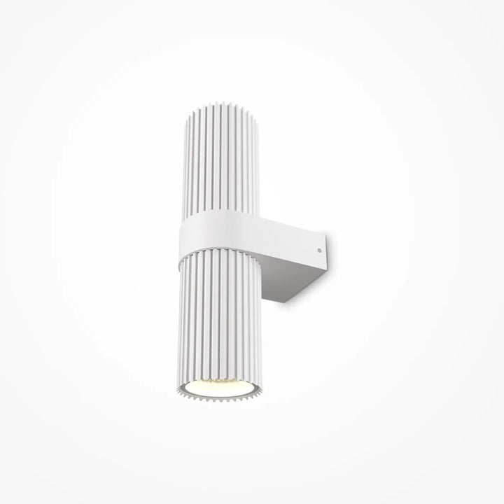 Applique murale dynamics cylindre strié blanc avec design moderne et élégant pour éclairage mural contemporain