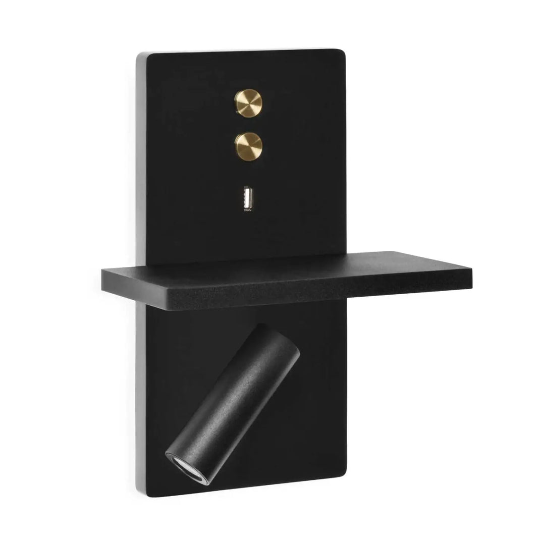 Applique murale E-lamp en aluminium noir #couleur_noir