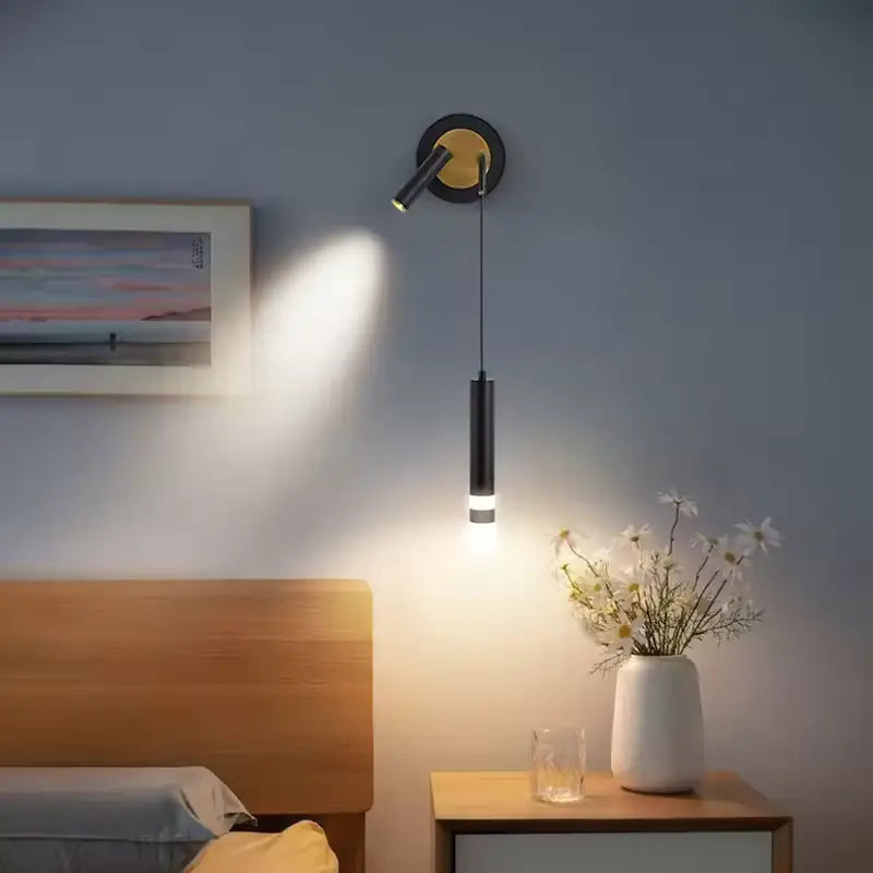 Applique Murale En Laiton Design Oblique Noir Or

