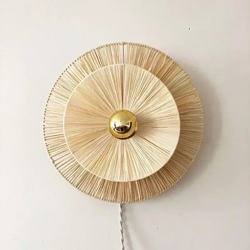 Applique Murale En Paille Moderne Design Solaire