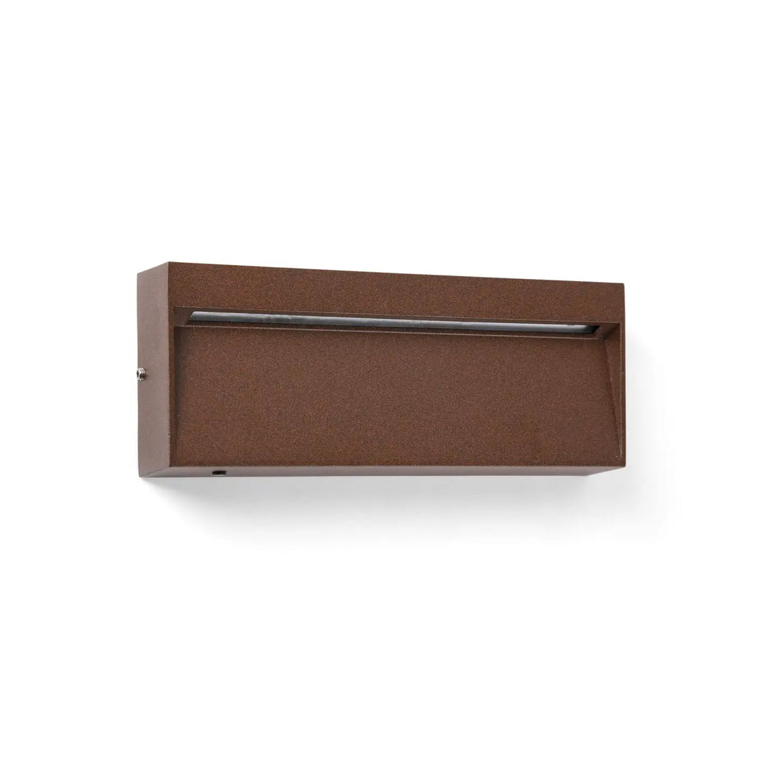 Applique d'extérieur Dune marron oxydé rectangulaire de Faro Barcelona