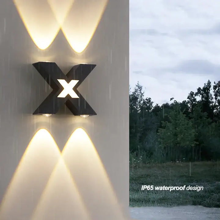 Applique Murale Extérieur En Forme De X En Aluminium
