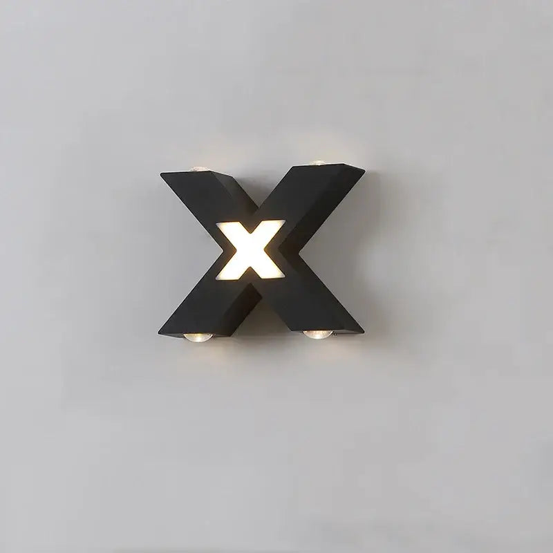 Applique Murale Extérieur En Forme De X En Aluminium