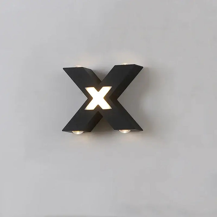 Applique Murale Extérieur En Forme De X En Aluminium