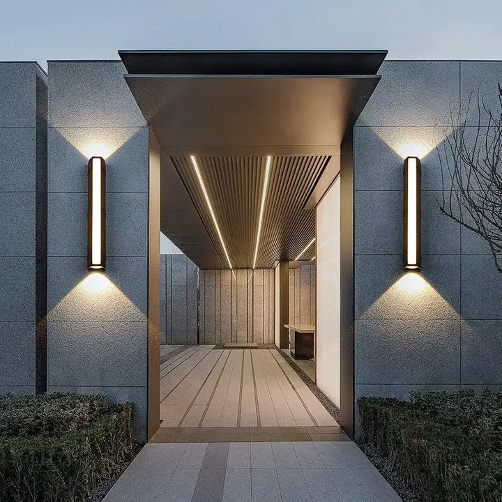 Applique Murale Extérieure LED Rectangulaire Noire Moderne