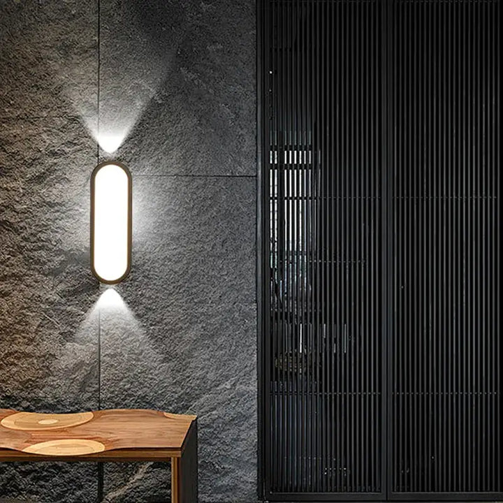 Applique murale extérieure waterproof design moderne ovale