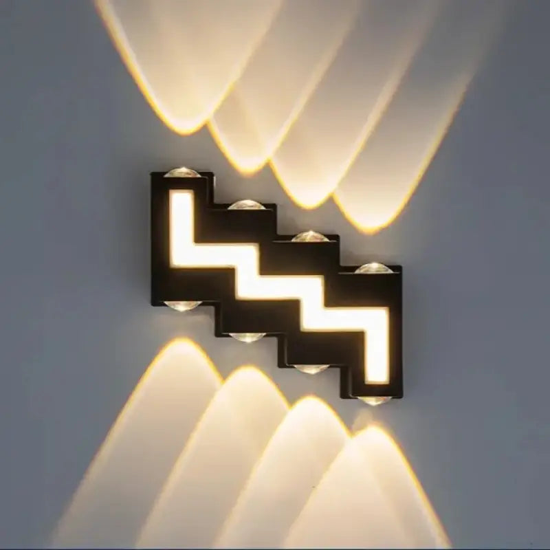 Applique Murale Extérieure En Zigzag Moderne Fait En Aluminium