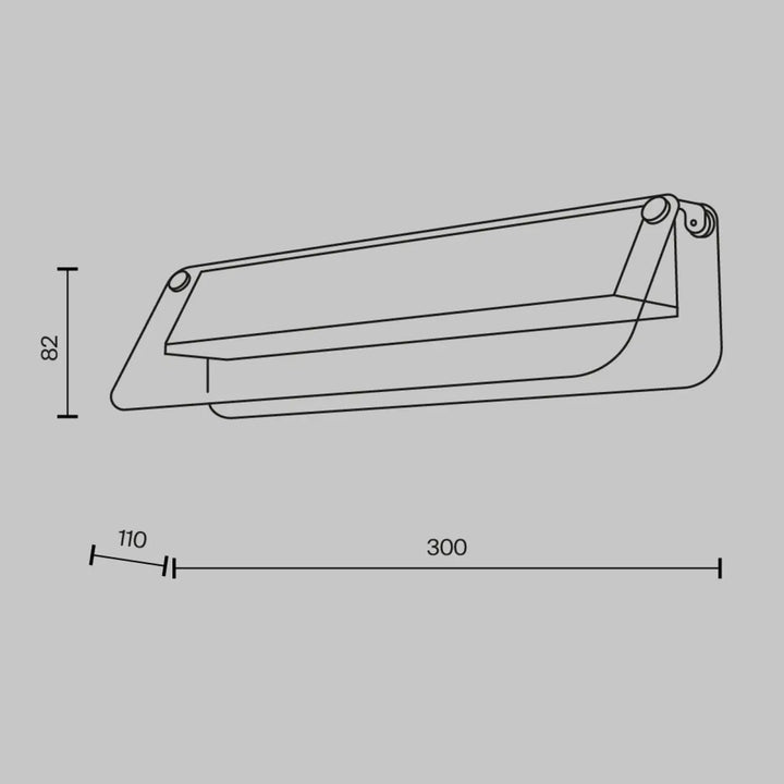 Applique murale flat en métal noir avec verre teinté, design minimaliste et ligne épurée pour suspension de serviettes