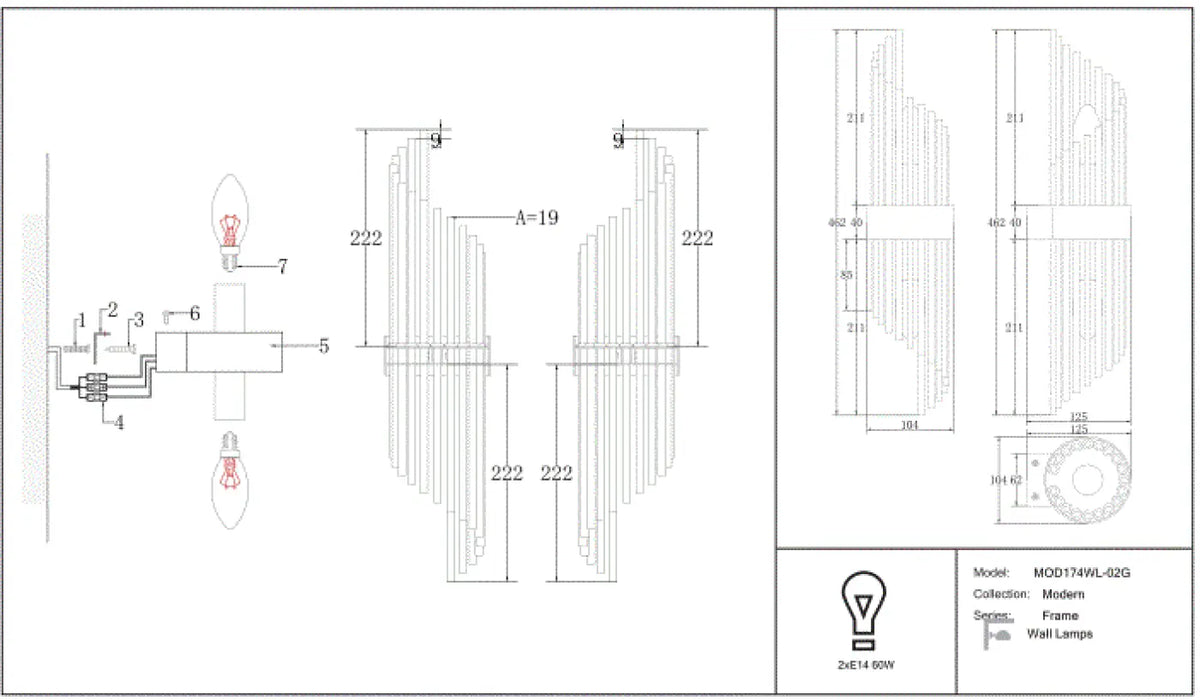 Schéma d'installation du luminaire