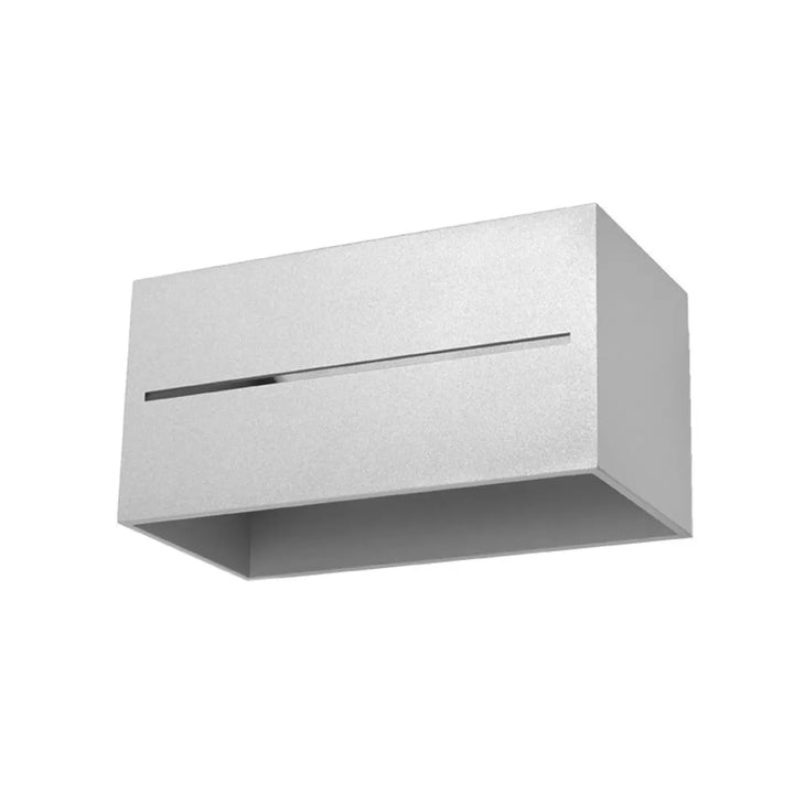 Applique murale moderne lobo maxi gris avec finition mate en aluminium et design rectangulaire minimaliste