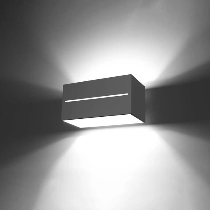 Applique murale moderne lobo maxi gris avec finition mate et éclairage led intégré perforation lobo