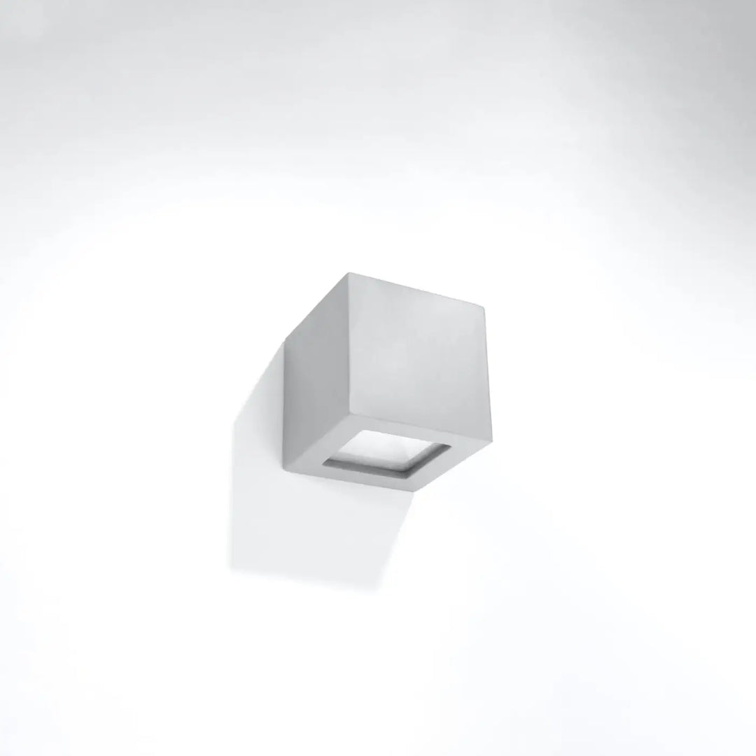 Applique murale moderne en céramique leo gris avec panneau led encastré pour une belle lumière extérieure minimaliste