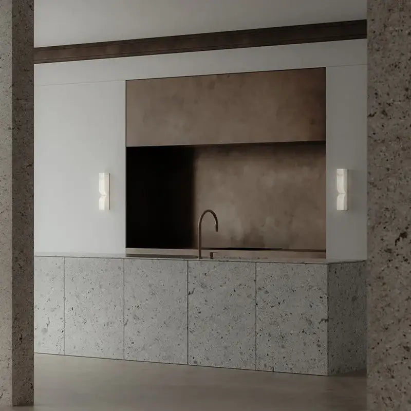 Applique murale haut de gamme blanche à l'imprimé en marbre

