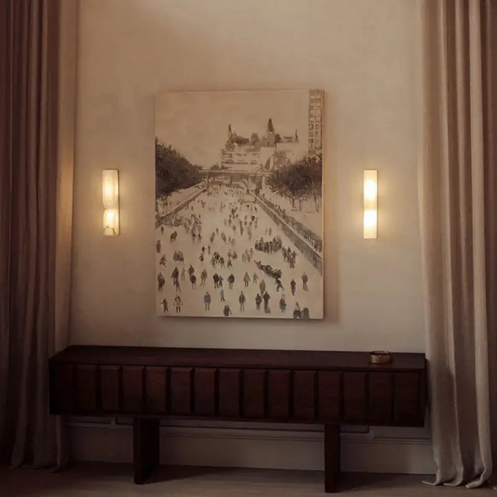 Applique murale haut de gamme blanche à l'imprimé en marbre

