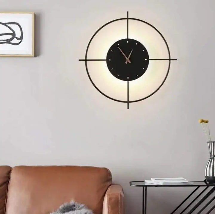 Applique Murale Horloge En Aluminium Noir Ou Or