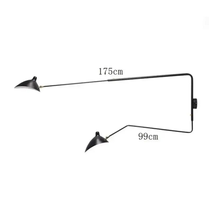 Applique industrielle orientable noir mat luminaire raffiné