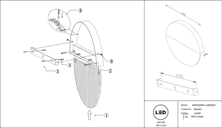 Applique murale jupiter disque doré avec design circulaire ultra-fin et finition métallique élégante