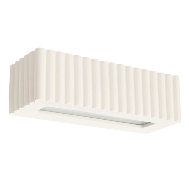 Applique murale rigata beige en céramique avec texture rainurée verticale pour une fonctionnalité élégante
