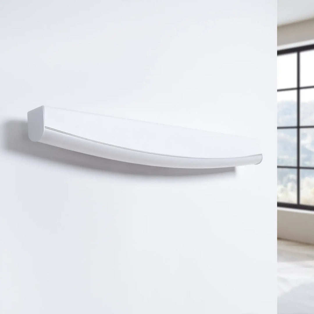 Applique murale jorun 3000k blanc avec étagère murale incurvée design élégant luminaire à led