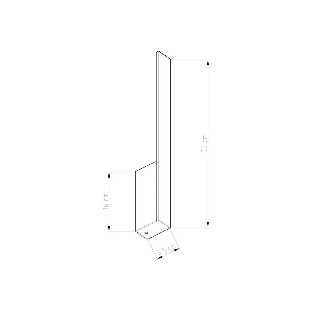 Applique murale lahti m 4000k noir avec boîtier étroit et module led minimaliste à design angulaire précis