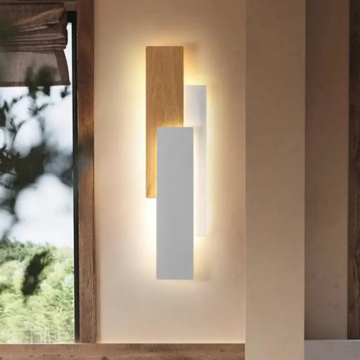 Applique Murale LED Bois Et Métal Style Minimaliste Élégant