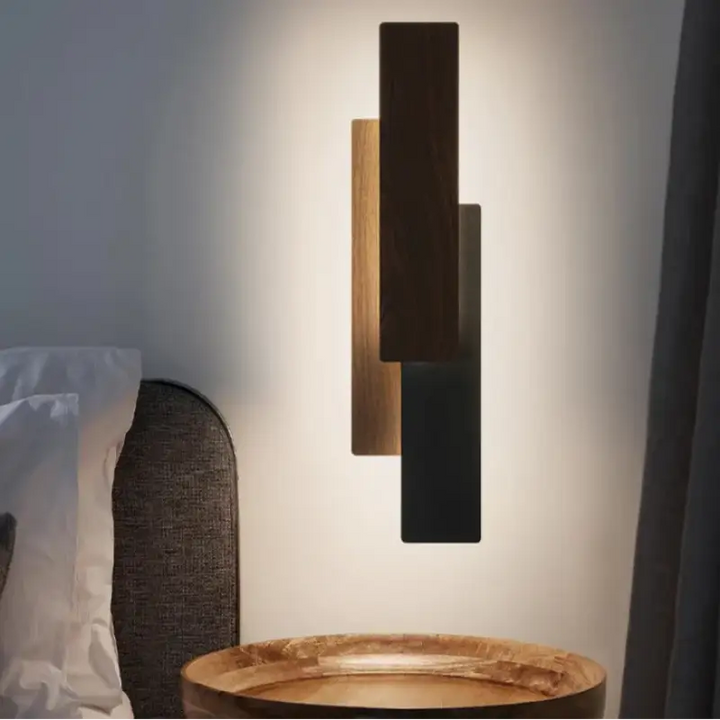 Applique Murale LED Bois Et Métal Style Minimaliste Élégant